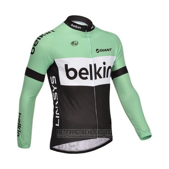 2013 Fahrradbekleidung Belkin Shwarz und Grun Trikot Langarm und Tragerhose